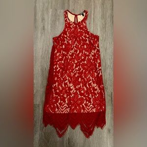 Express lace red dress